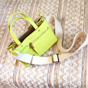 OAD New York lime green leather crossbody